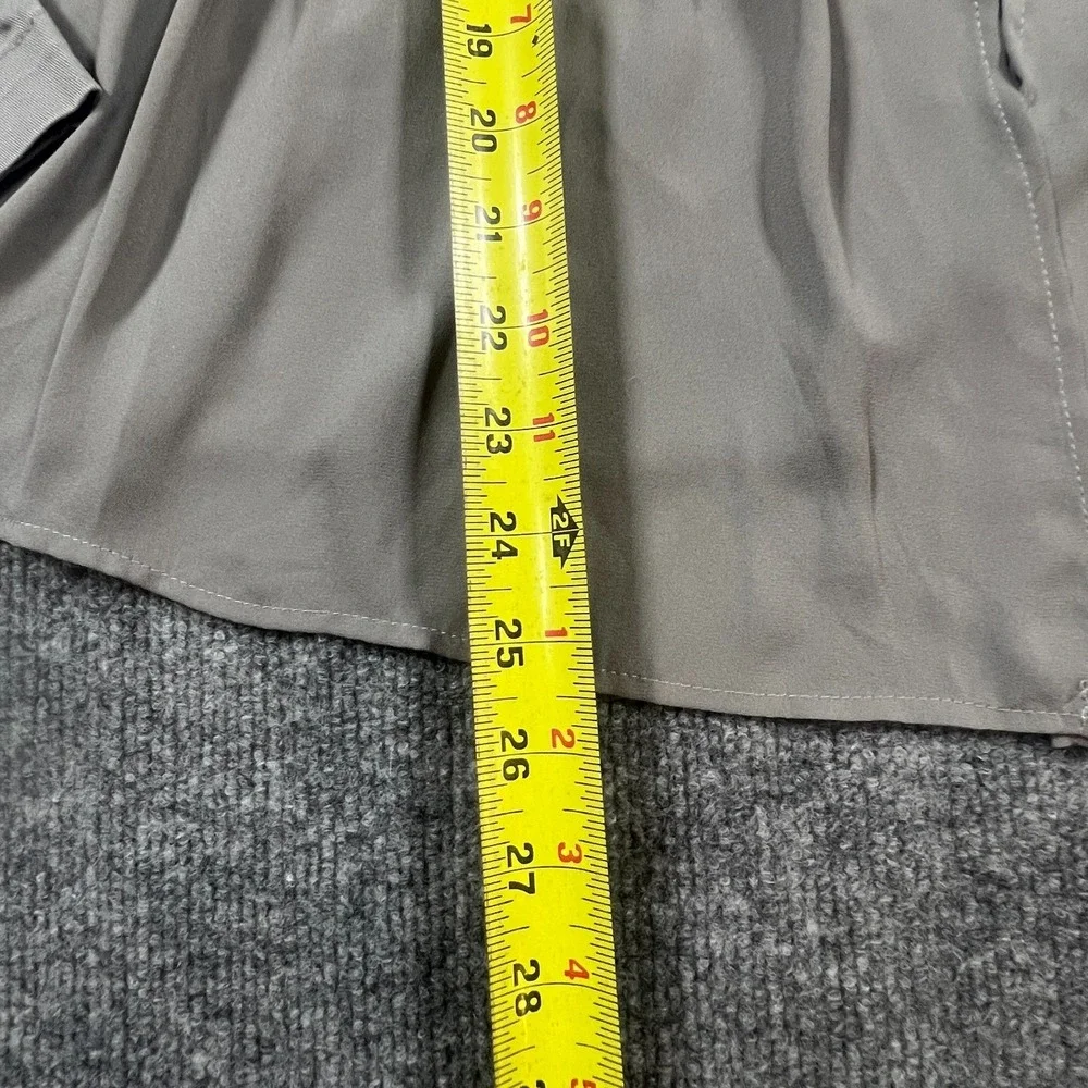 Torrid Twill Fabric Mixed Anorak Womens 2 Gray Cotton Button Front‎ Long Sleeves